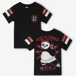The Souled Store Kids Black Cotton Graphic T-Shirt-picture-15