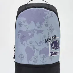 Bewakoof Always Trippin Grey & Black Printed Small Backpack-picture-36