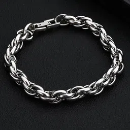 Peora Men Silver-Plated Stainless Steel Link Bracelet image 5