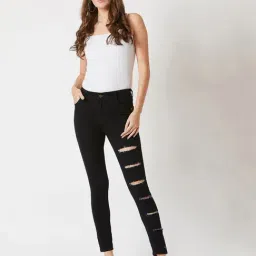 Miss Chase Black Distressed Jeans image 4
