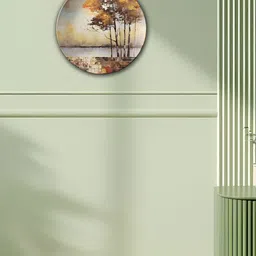 THE QUIRKY HOME Beige & White Printed Decorative Ceramic Wall Plate-image-99