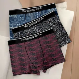 The Roadster Lifestyle Co Pack Of 3 Printed Breathable Trunks-picture-40