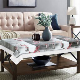 Dakshya Industries PVC Printed Waterproof Rectangle 4 Seater Table Cover - Grey-picture-17