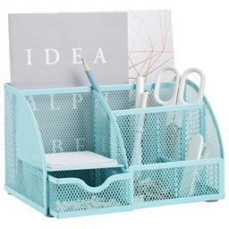 Sanjary Desk Organizer Office with 7 Compartments + Drawer/Desk Tidy Candy/Pen Holder/Multifunctional Organizer color design may vary-picture-29