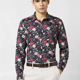 van heusen V Dot Slim Fit Floral Printed Pure Cotton Casual Shirt-picture-32