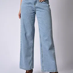 Kraus Jeans Women Wide Leg Mid-Rise Cotton Jeans-image-73
