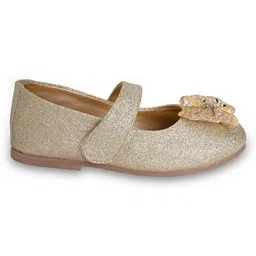 mine sole Minesole Bow Detailed Ballerinas - Gold image 4