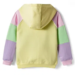 Bonfino 100% Cotton French Terry Full Raglan Sleeves Oversized Hooded SweatJacket with Rainbow Print & Kangaroo Pocket - Multicolor image 3
