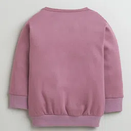 BUMZEE Cotton Knit Full Sleeves Space Theme & Animal Printed Sweatshirt & Jogger Set - Mauve image 3