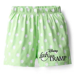 HoneyHap Disney Frill Sleeve Shorts Night Suit with Lady & The Tramp Graphics - Light Green image 4