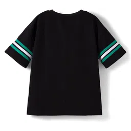 Pine Active Knit Half Sleeveless T-Shirt & Shorts Set with Brooklyn NYC Text Print - Black image 3