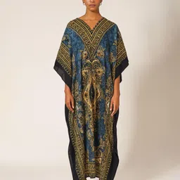 DESIGN ELEMENTS Ethnic Motifs Printed Kimono Sleeve Kaftan Maxi Dress-picture-31