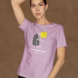 Moda Rapido Women Typography Printed Bio Finish Applique Slim Fit T-shirt-image-45