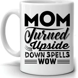 Mr UVD White & Black Typography Printed Ceramic Glossy Mug - 350 ml image 1