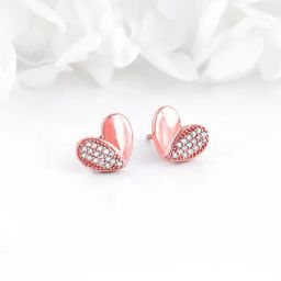 GIVA 925 Silver Rose Gold Made for Each Other Stud Earrings for Women & Girls-picture-21