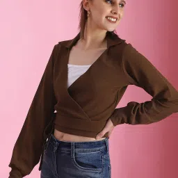 SELVIA Brown Regular Fit Top image 3