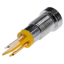 RS PRO Yellow Panel Mount Indicator 2V DC, Mounting Hole Size 8 mm, Termination Type Solder Tab, Model No 206227 image 3