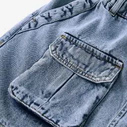 The Souled Store Mid Blue Cotton Solid Skirt image 5