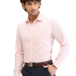 Park Avenue Orange Regular Fit Texture Shirt image 3