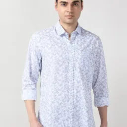 Peter England White Cotton Slim Fit Printed Shirt-picture-15