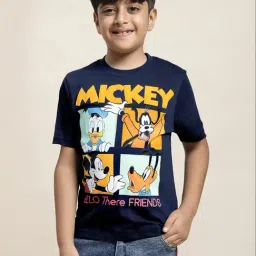 Kidsville Mickey & Friends Printed Navy T-Shirt For Boys-picture-39