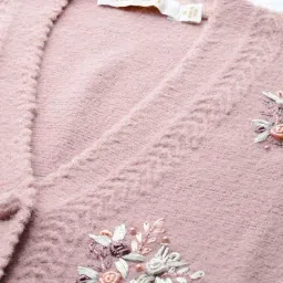 Apsley Pink Regular Fit Embroidered Cardigan image 5