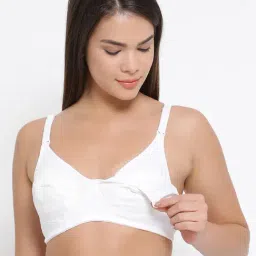 Clovia White Non-Padded Non-Wired Cotton Rich Maternity Feeding Bra-picture-12
