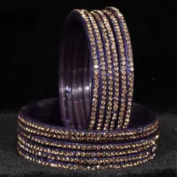 poshing Lavender Glass Artificial Stones Bangle-picture-11