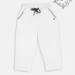 Blue Giraffe Kids White Cotton Trousers-image-37