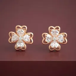 Kushal's Fashion Jewellery White Rose Gold Polished Silver Earring for Women-image-32