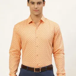 Sojanya Peach Cotton Regular Fit Printed Shirt-picture-28