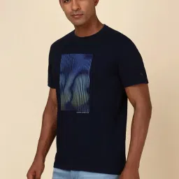 Allen Solly Navy Slim Fit Printed T-Shirt image 3