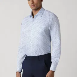 Van Heusen Blue Slim Fit Printed Shirt image 3