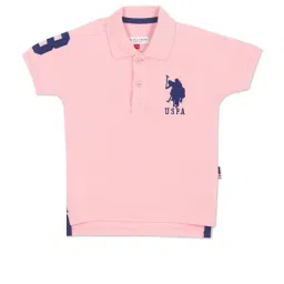 U.S. Polo Assn. Kids Light Pink Solid Polo T-shirt-picture-34