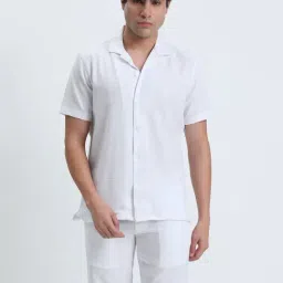 SHOWOFFFF White Cotton Relaxed Fit Co-Ord Set-image-8