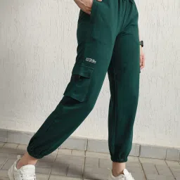 Hubberholme Green Cotton Graphic Print Joggers image 3