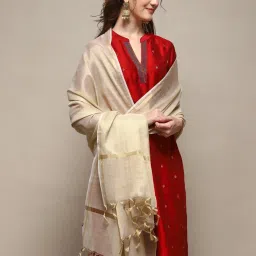 Biba Golden Woven Pattern Dupatta image 3