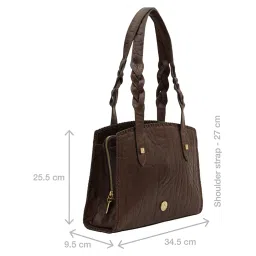 Hidesign SAHARA Brown Textured Medium Shoulder Handbag image 3