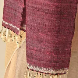 Jaypore Burgundy Red Wool Bhujodi Shawl image 5