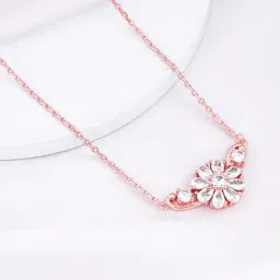 GIVA 925 Silver Rose Gold Floral Necklace for Women & Girls-image-61