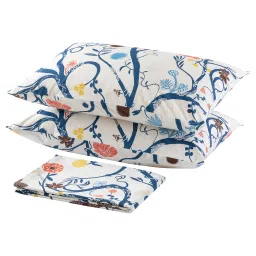 ikea revfingerört Flat sheet and 2 pillowcase, white/multicolour, 240x260/50x80 cm image 1