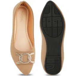 Scentra Women's Beige Flat Ballets image 3