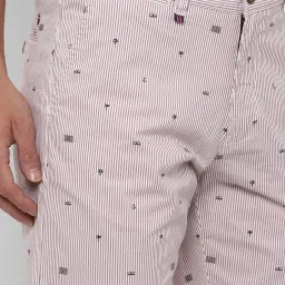 Louis Philippe Pink Cotton Slim Fit Printed Shorts image 3