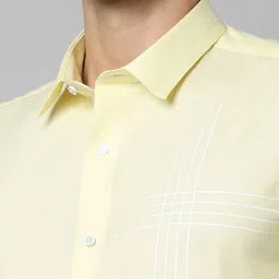 Louis Philippe Yellow Cotton Slim Fit Printed Shirt image 3