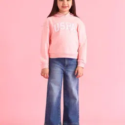 U.S. Polo Assn. Girls Pink Cotton Embroidery Sweatshirt-picture-34