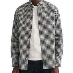 Gant Black Regular Fit Checks Shirt-image-83