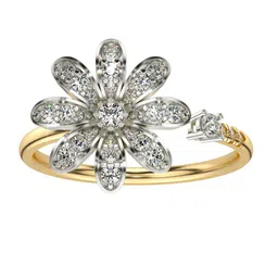 VALANOVA 18K Yellow Gold Lab Grown Diamond Studded Ring 0.066 gm image 2