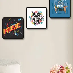 SAF Blue & White 3 Piece Wood Motivational Quotes Wall Art-picture-27