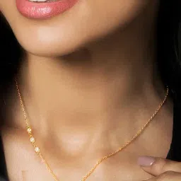 GIVA 925 Silver Golden Heart to Heart Necklace for Women & Girls-image-9