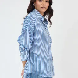 FEMMELLA Blue Cotton Printed Shirt image 3